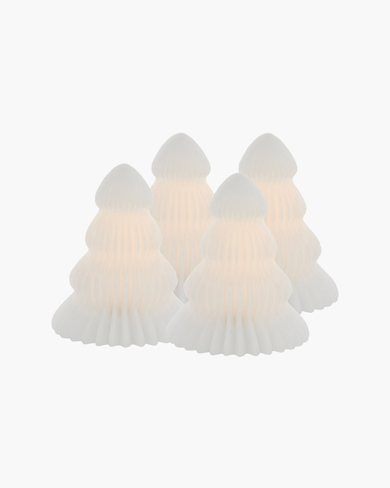 Claire Chrsitmas Tree mini, 4 pcs set, H7cm, White