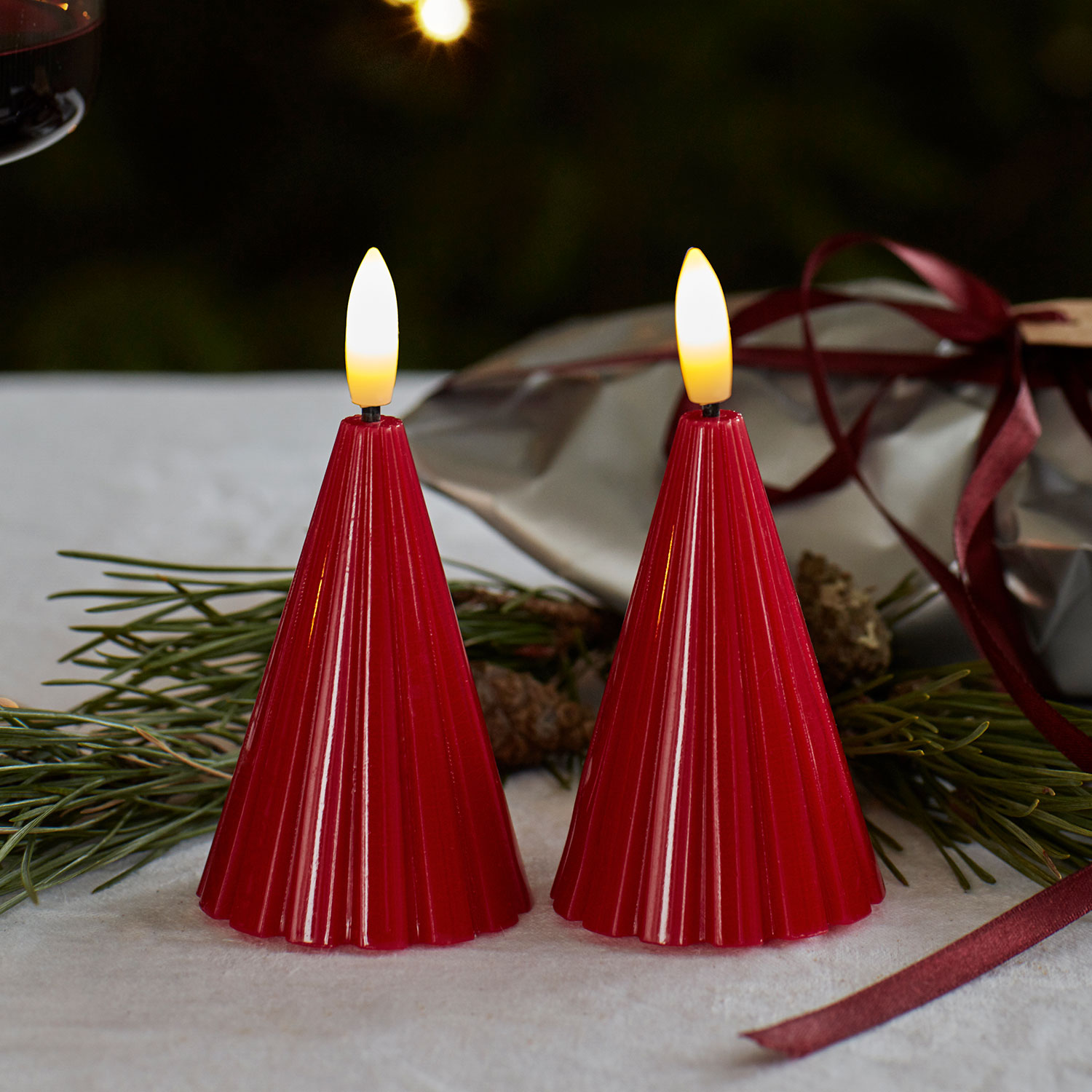 Laura Lacquer Tree - 8cm, 2 pcs, Red