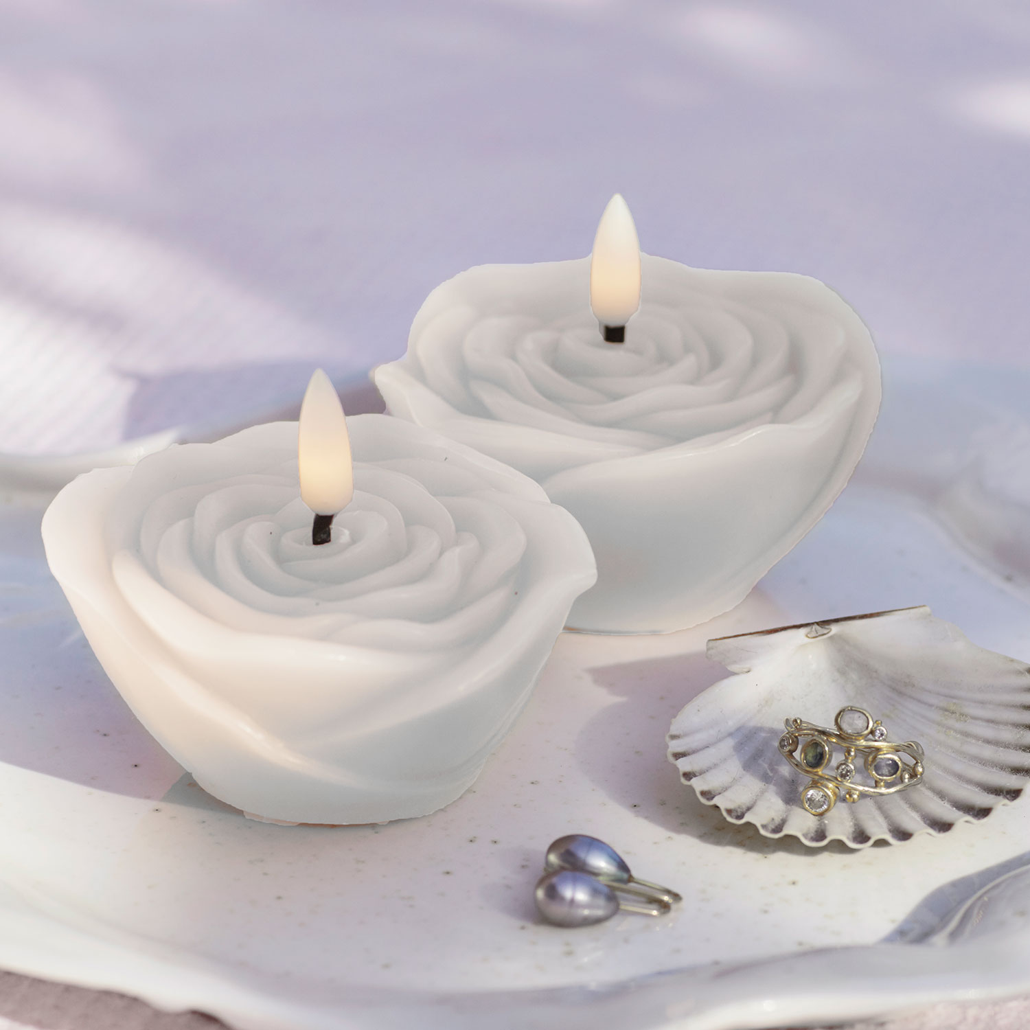 Rosita Ø8x4cm, 2 pcs, White