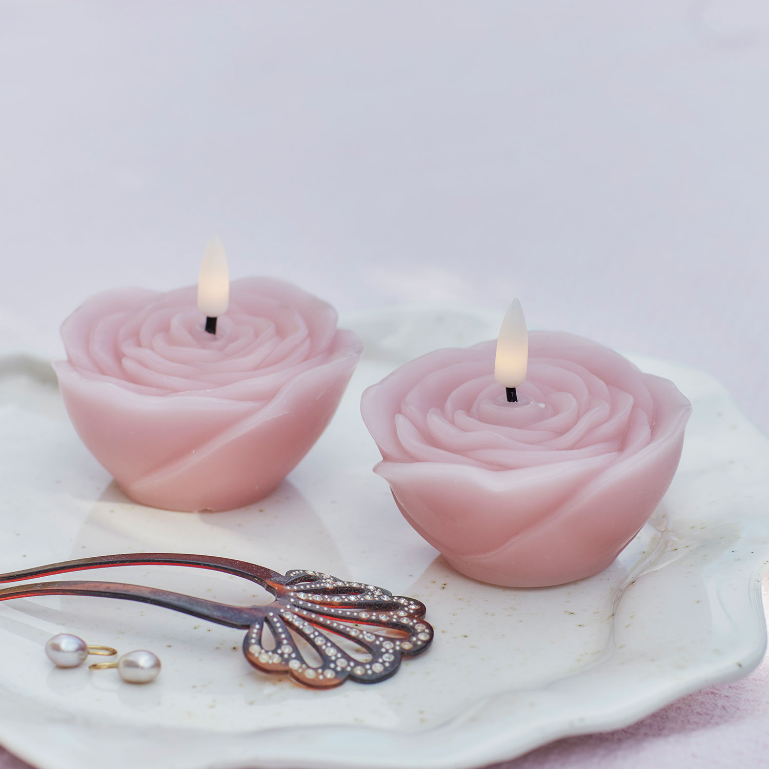 Rosita Ø8x4cm, 2 pcs, Pink