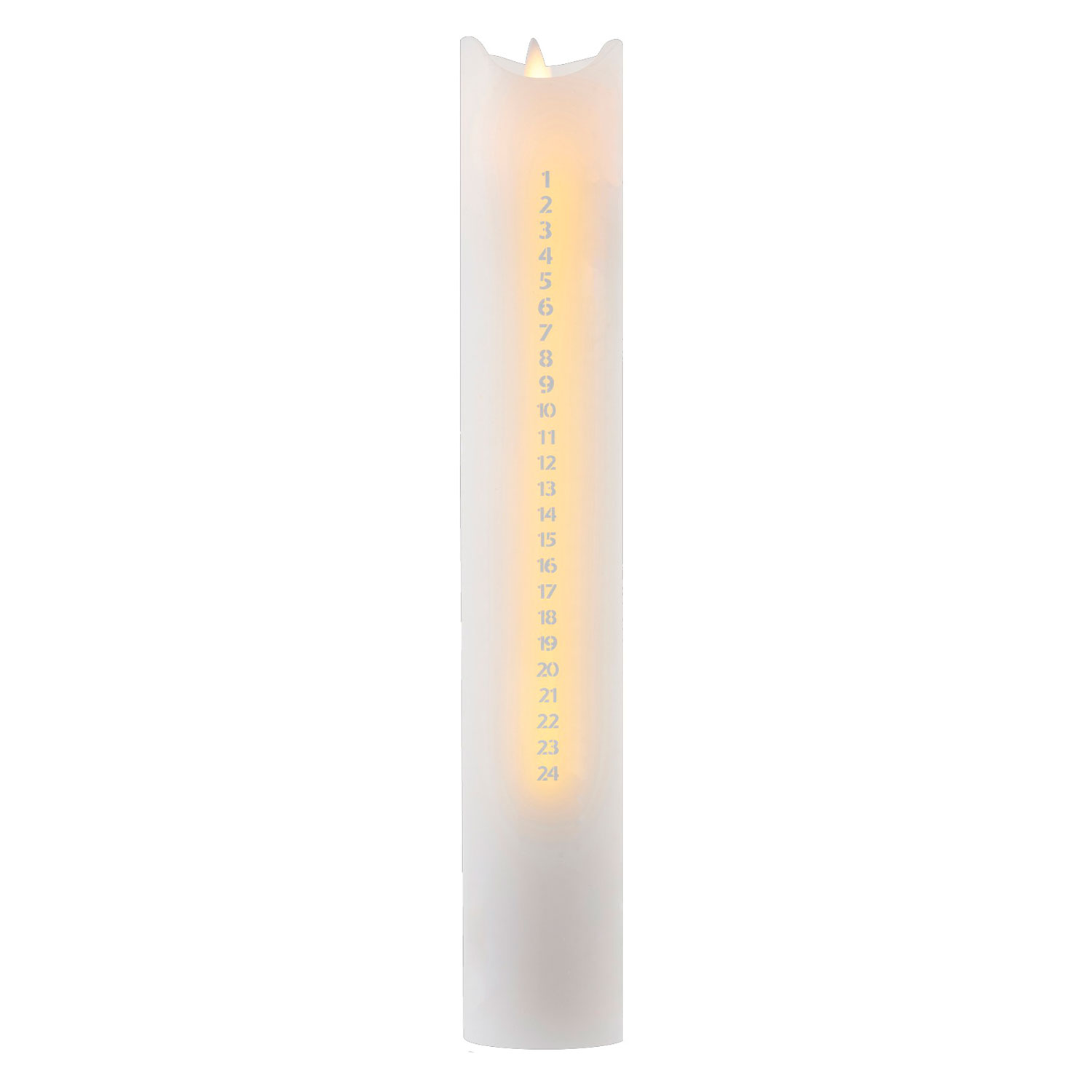 Sara Calendar Candle 30cm, White/Silver