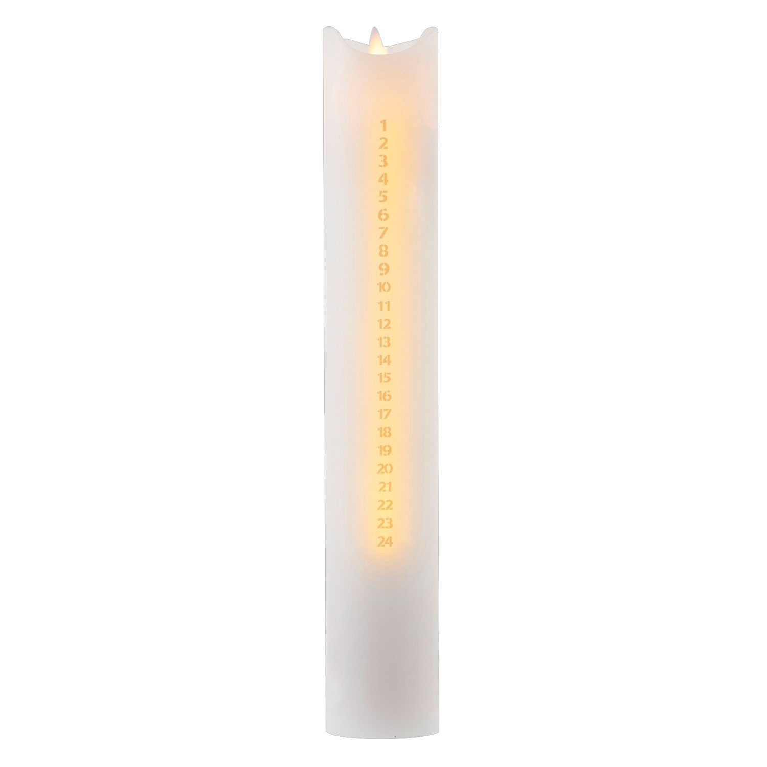 Sara Calendar Candle 30cm, White/Gold