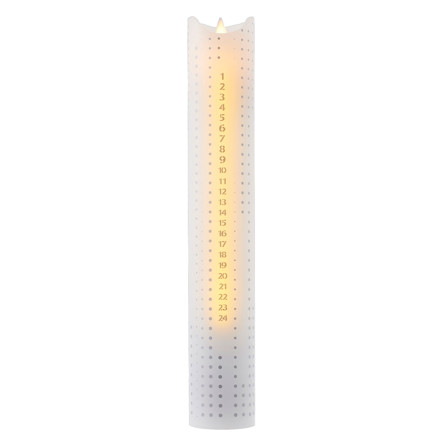Sara Calendar Candle 30cm, Silver Dots