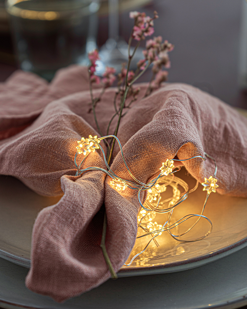 Silke Miniflower 40 LED, 3.9m, Silver