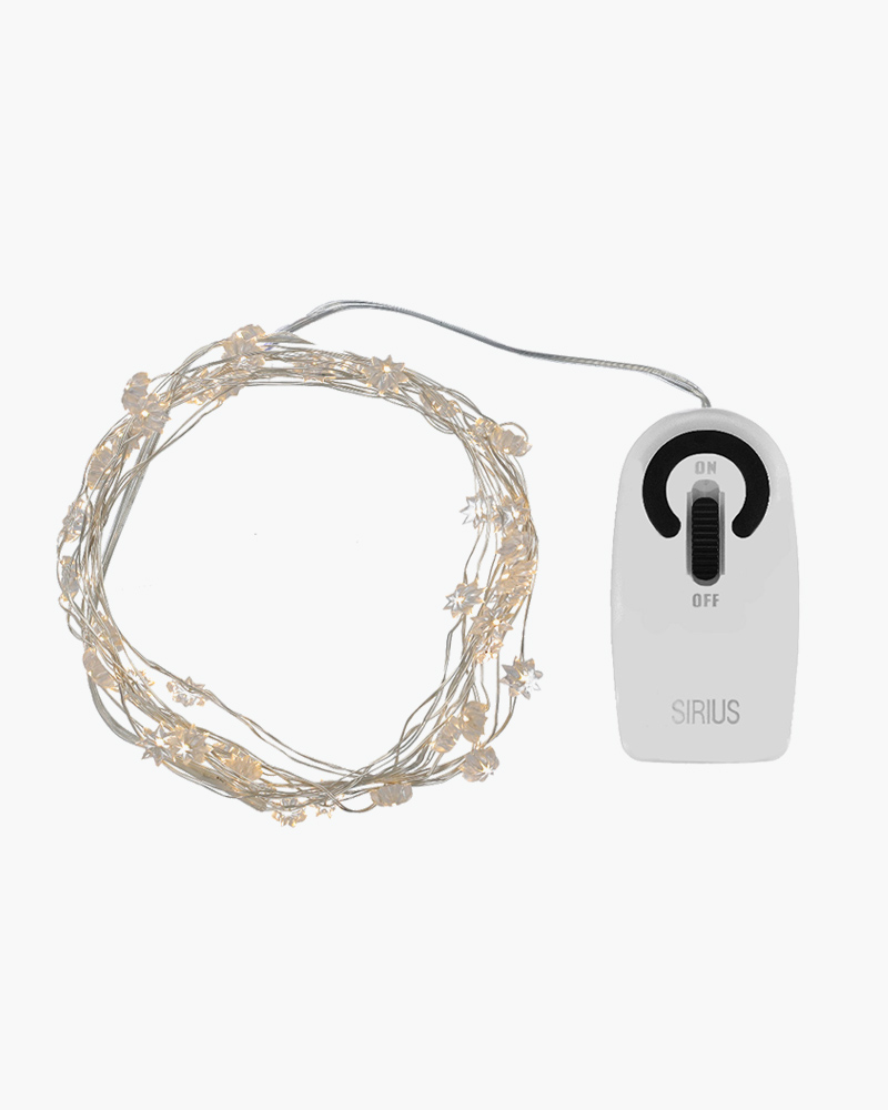 Silke Miniflower 40 LED, 3.9m, Silver