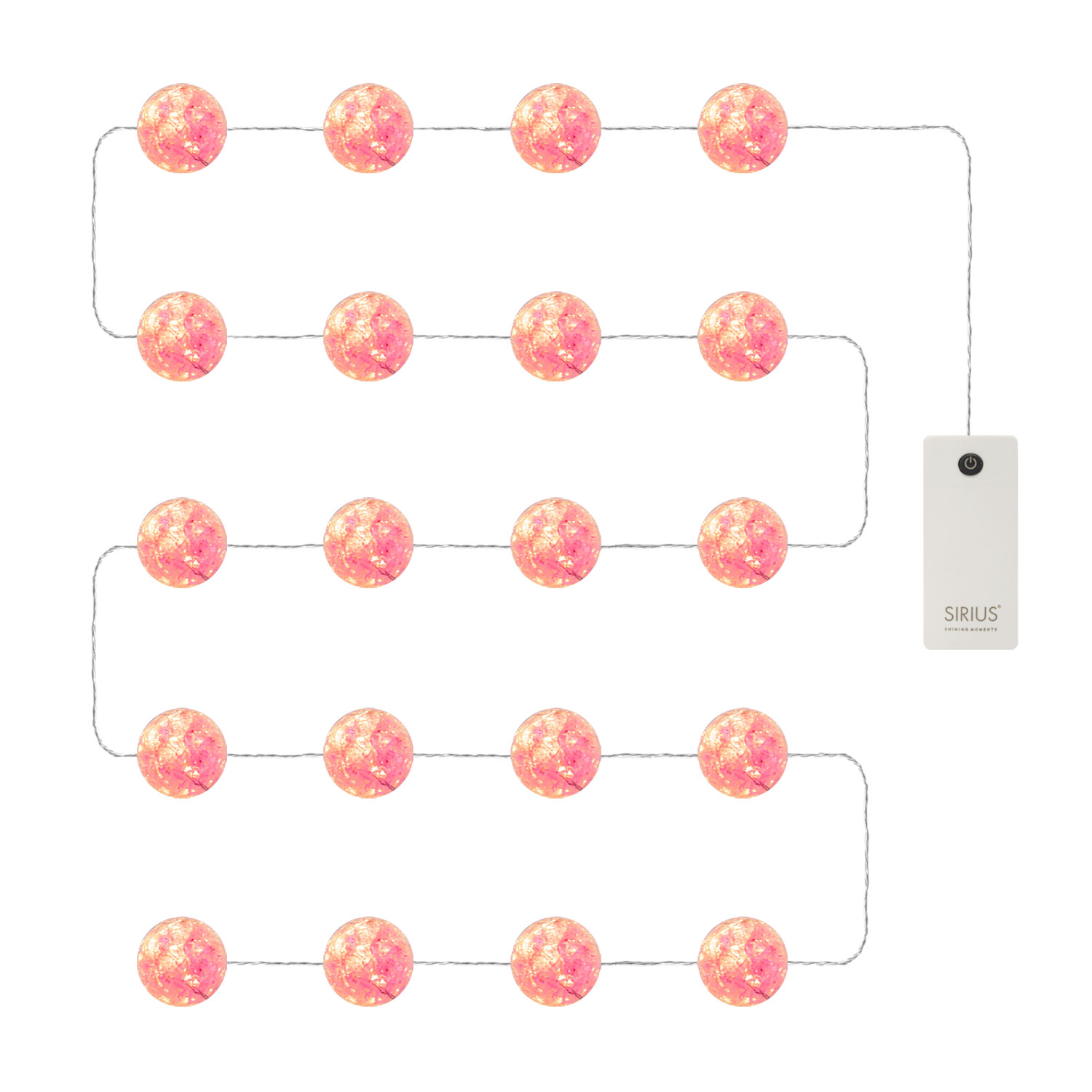 Maja Ball string lights 2m, 20 LED, Pink