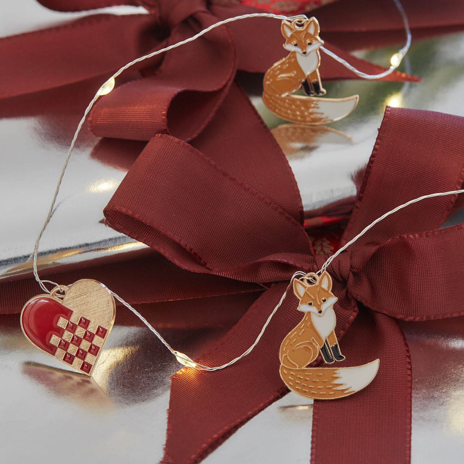 Mie Fox & Heart string light, 90cm