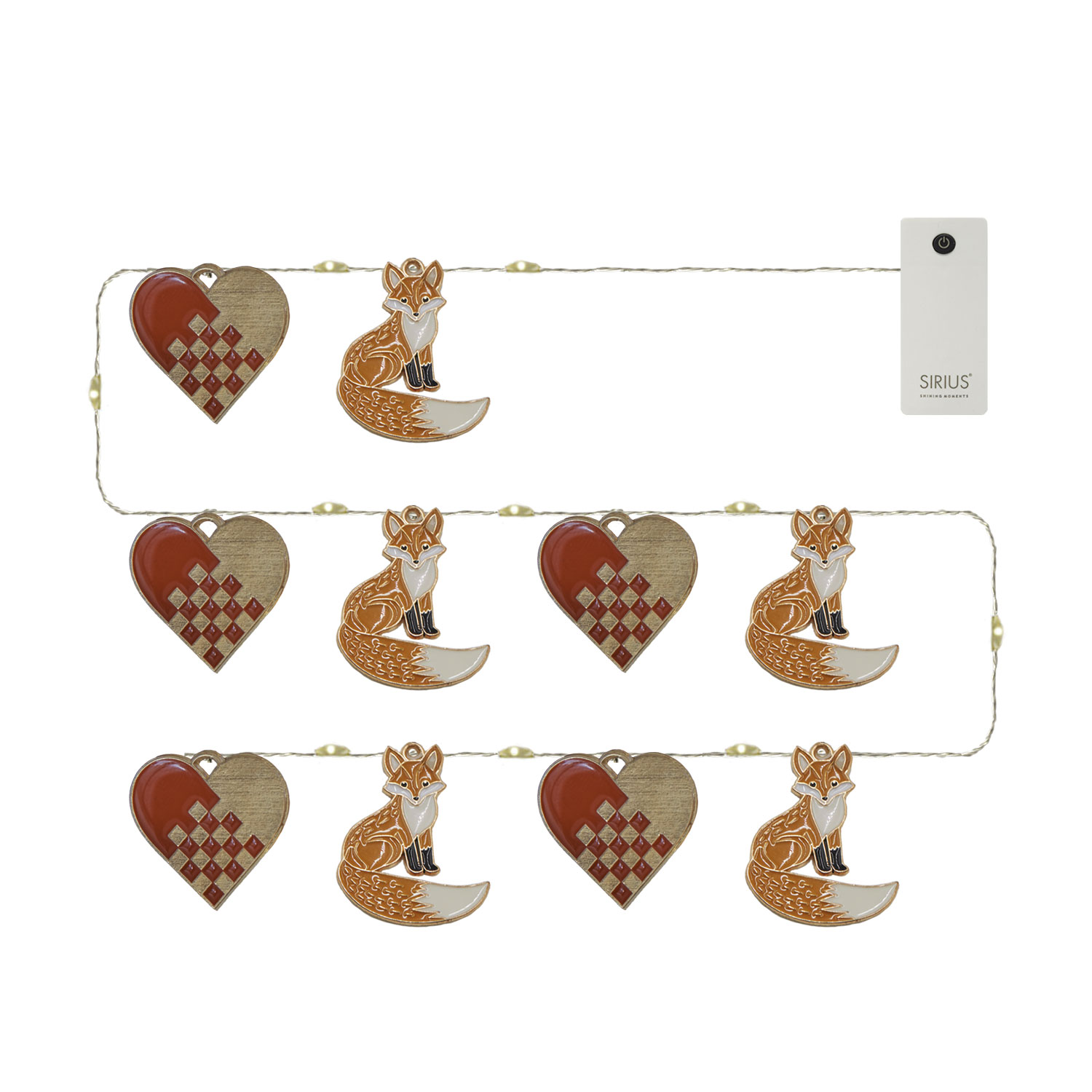 Mie Fox & Heart string light, 90cm