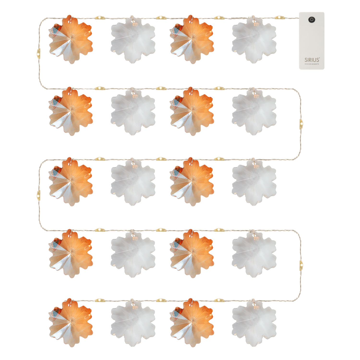 Chrystal string lights with ice crystals, 1.8m