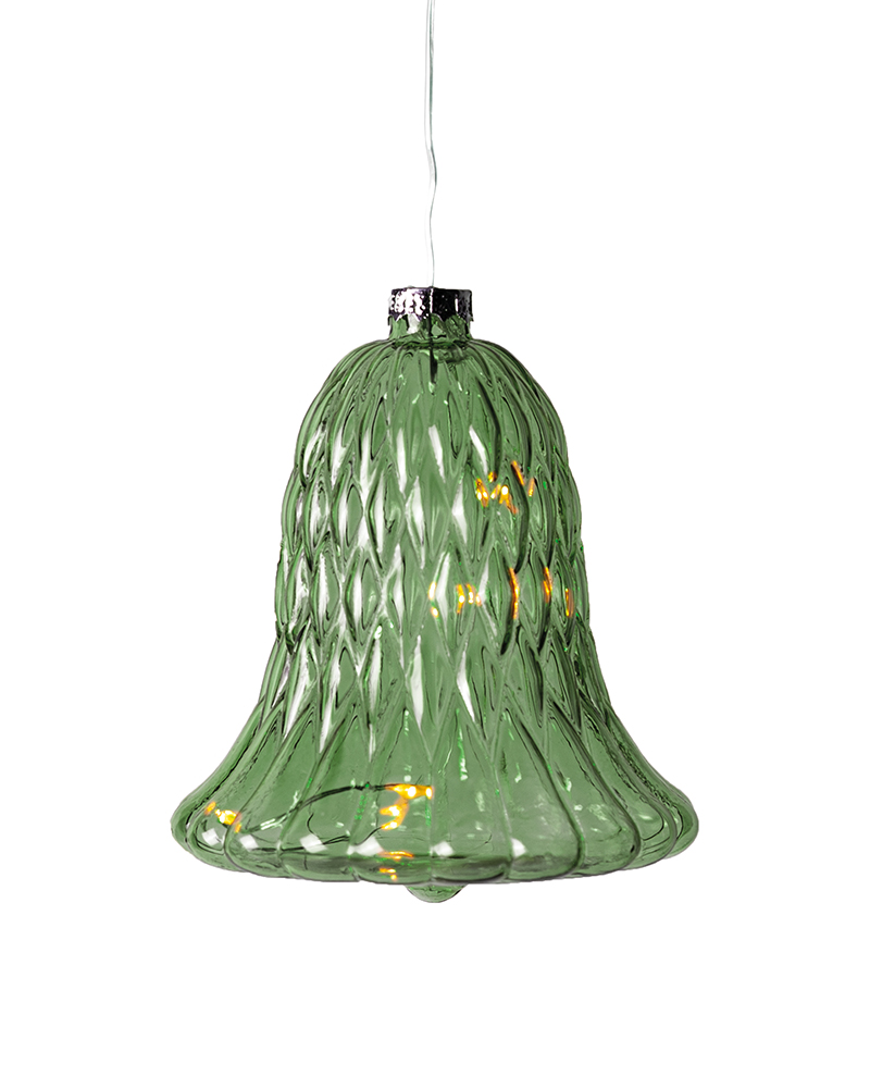 Luna Bell with 5 LED, H: 10 cm, Green