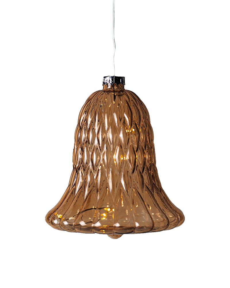 Luna Bell with 5 LED, H: 10 cm, Dark Oak
