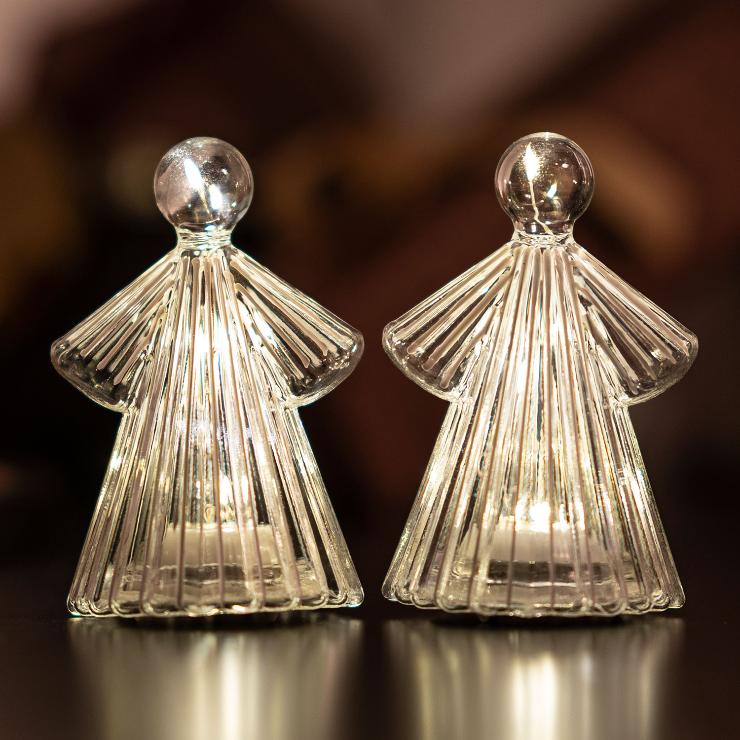 Alberte Angel 10 cm, 2 pcs. set, Clear/White