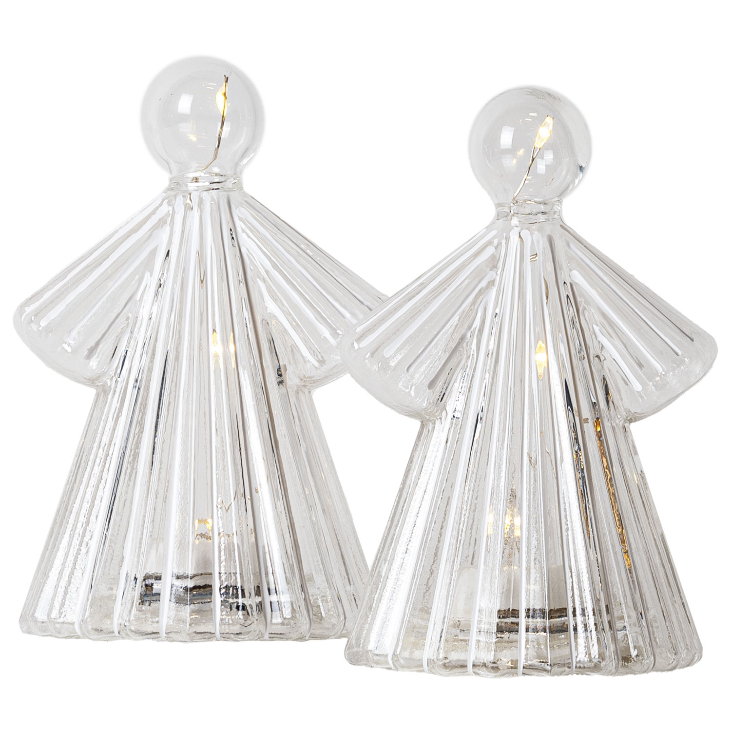 Alberte Angel 10 cm, 2 pcs. set, Clear/White