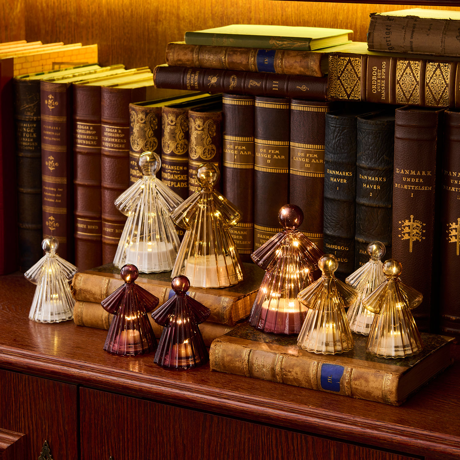 Alberte Angel 10 cm, 2 pcs. set, Bordeaux