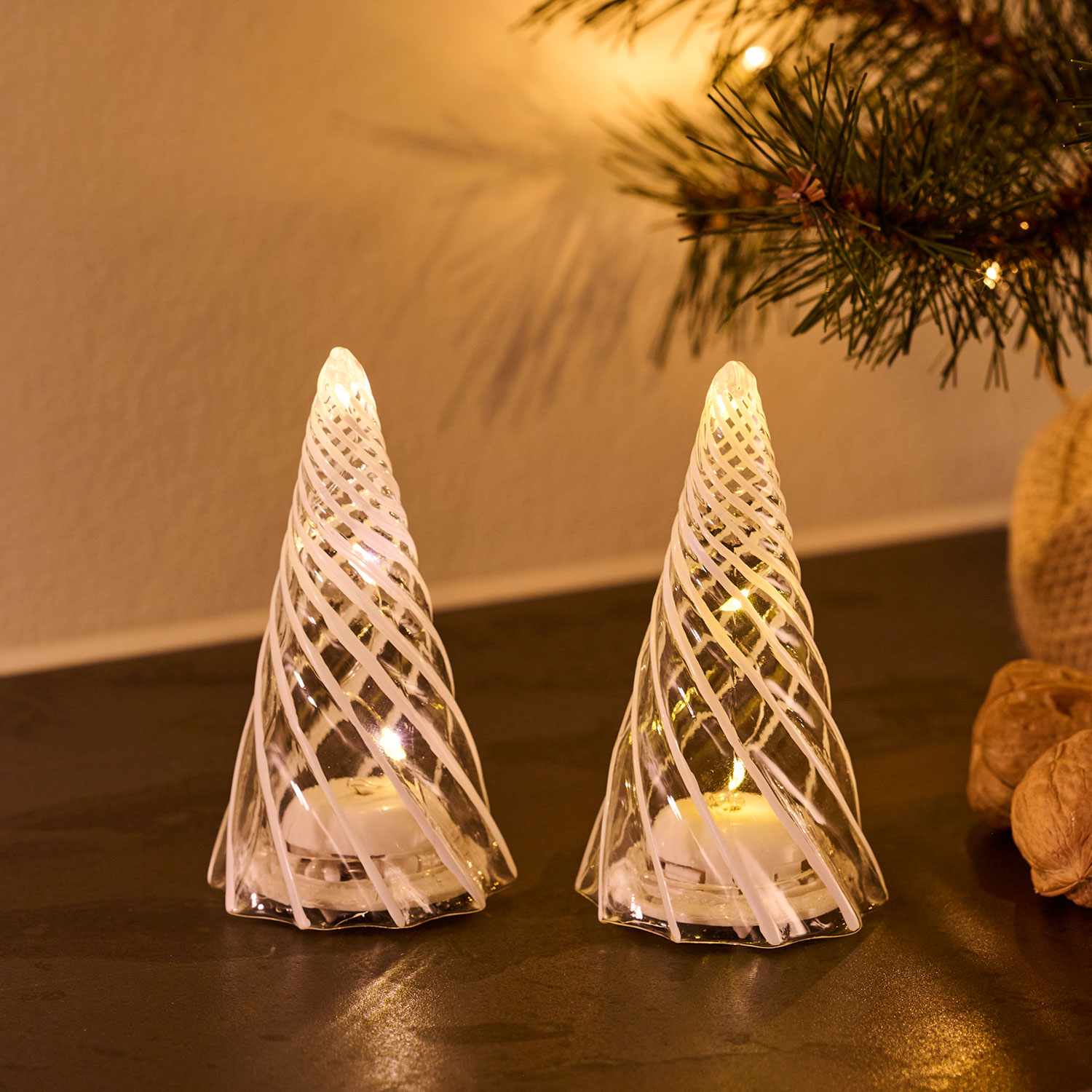 Vilma Tree 2 pcs - 11cm, Clear/White