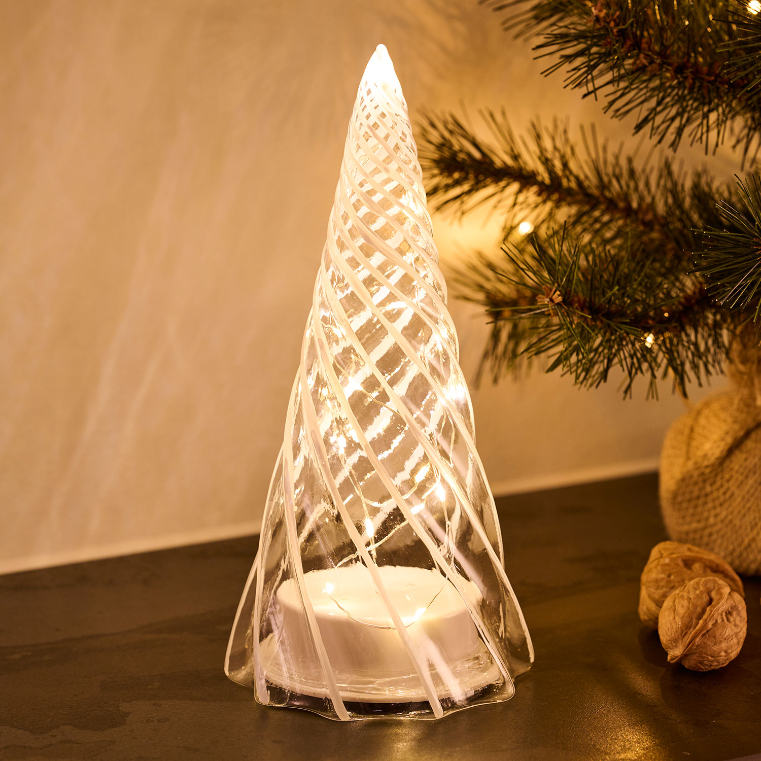 Vilma Tree - 23.5cm, Clear/White