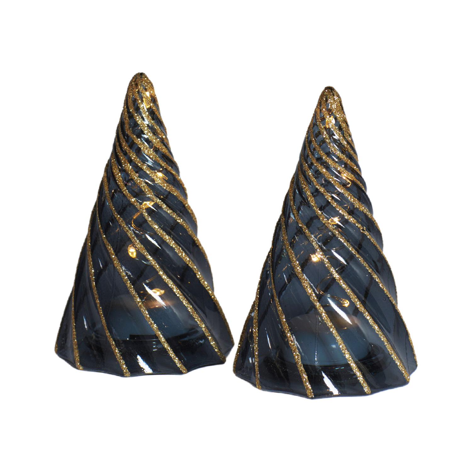 Vilma Tree 2 pcs - 11cm, Black/Gold