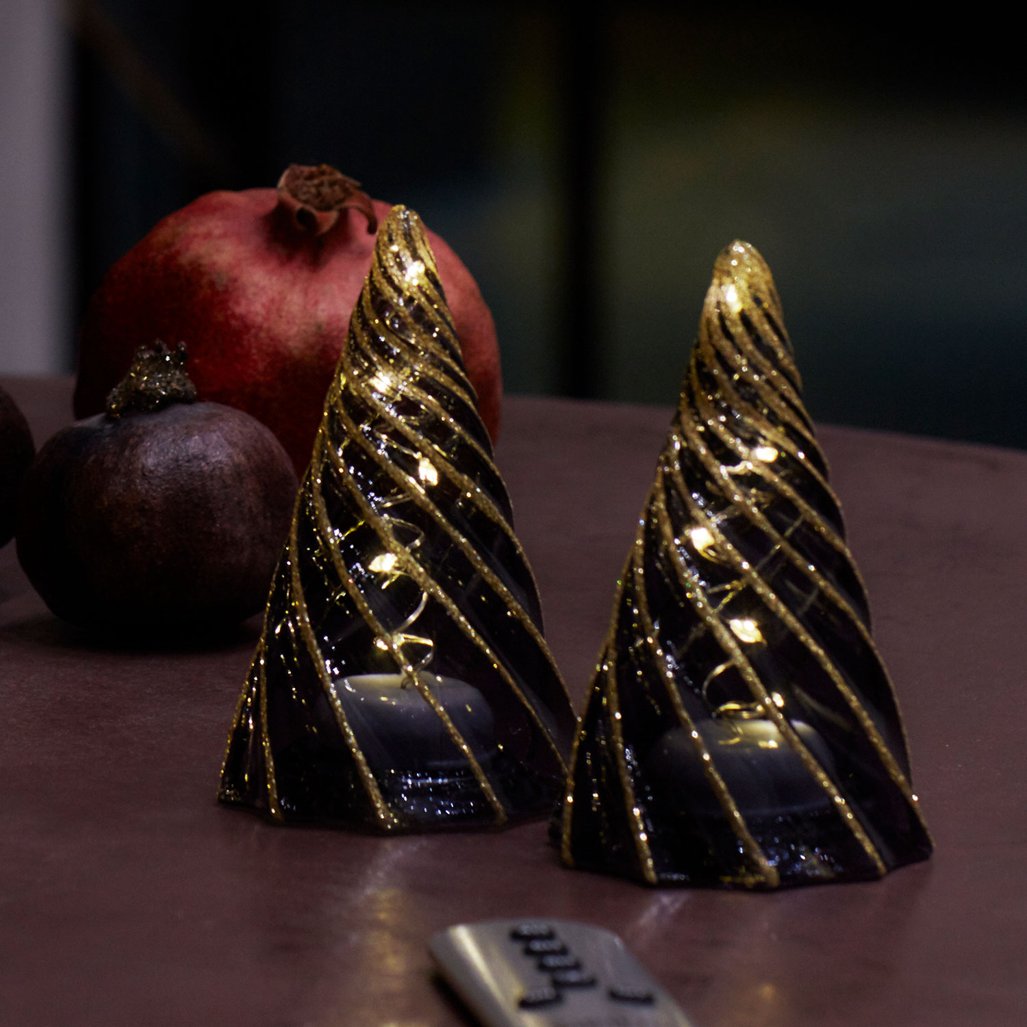 Vilma Tree 2 pcs - 11cm, Black/Gold