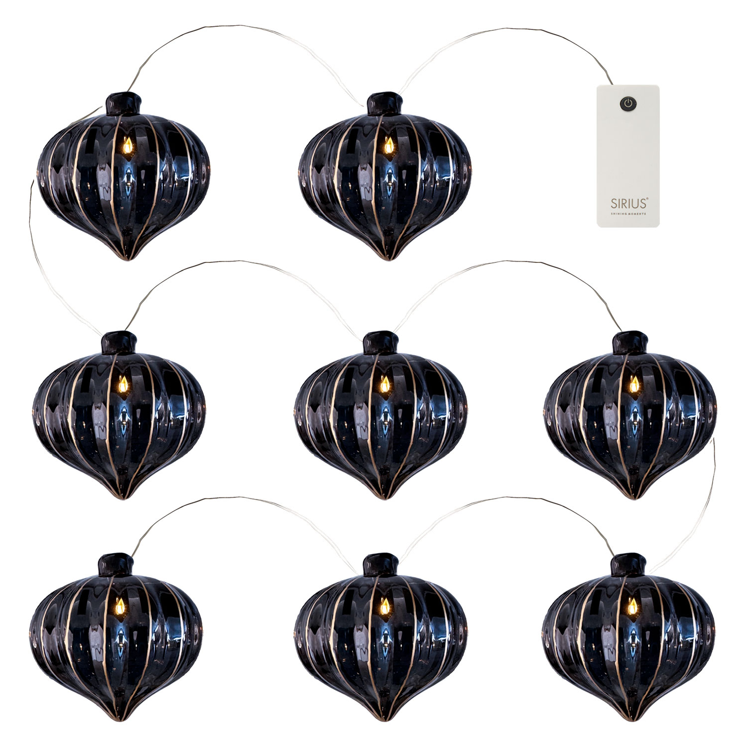 Vilma Garland - 8 LED, Black/Gold