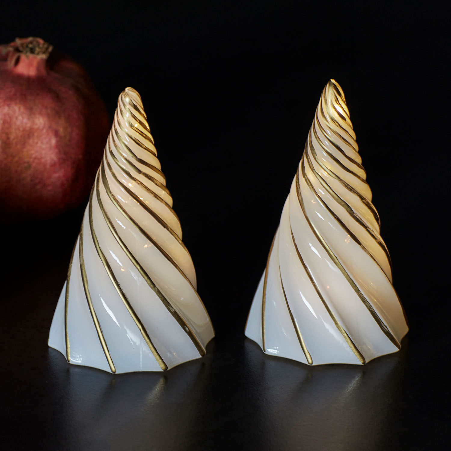 Vilma Tree 2 pcs set, White/Gold