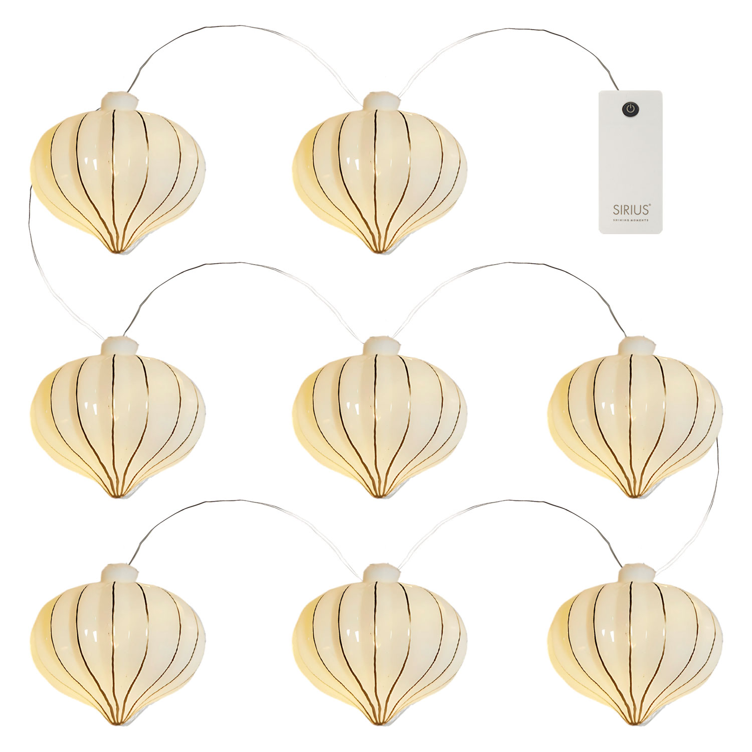 Vilma Garland - 8 LED, White/Gold
