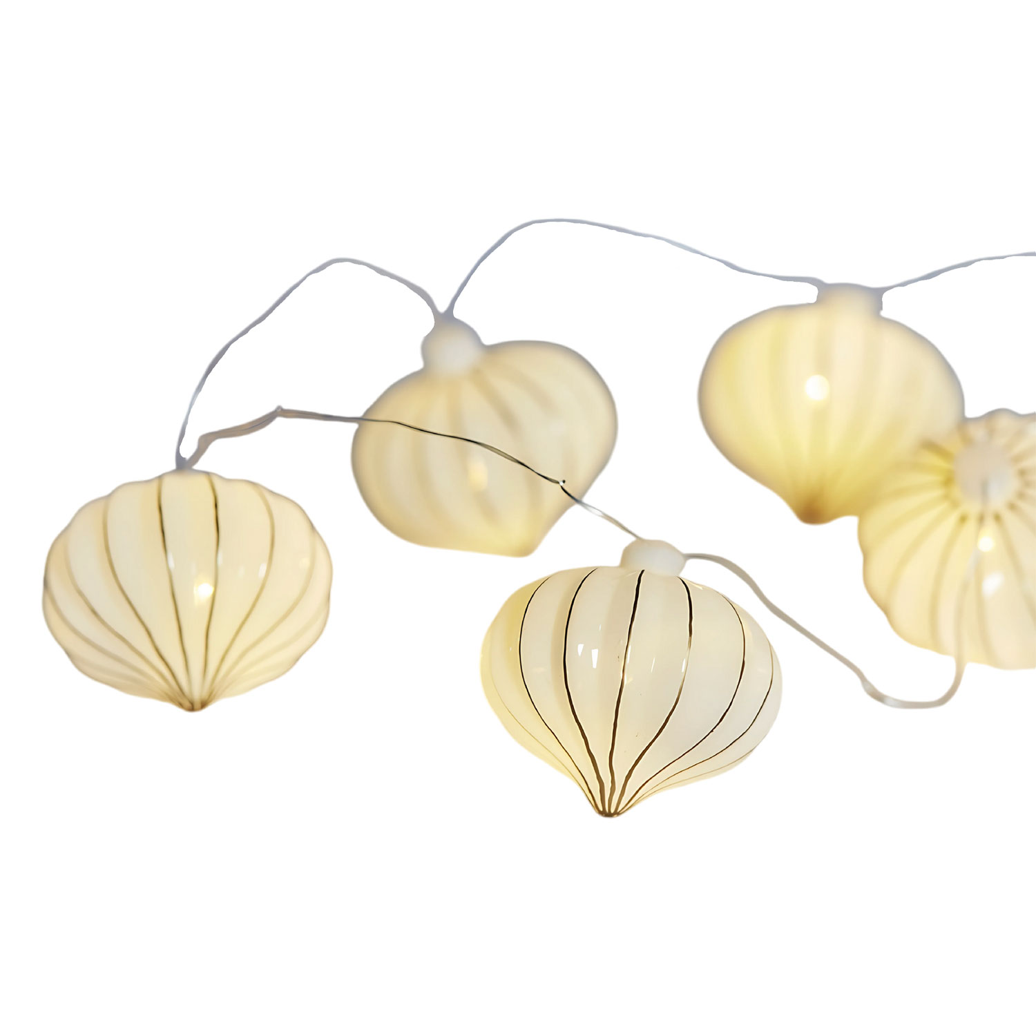 Vilma Garland - 8 LED, White/Gold