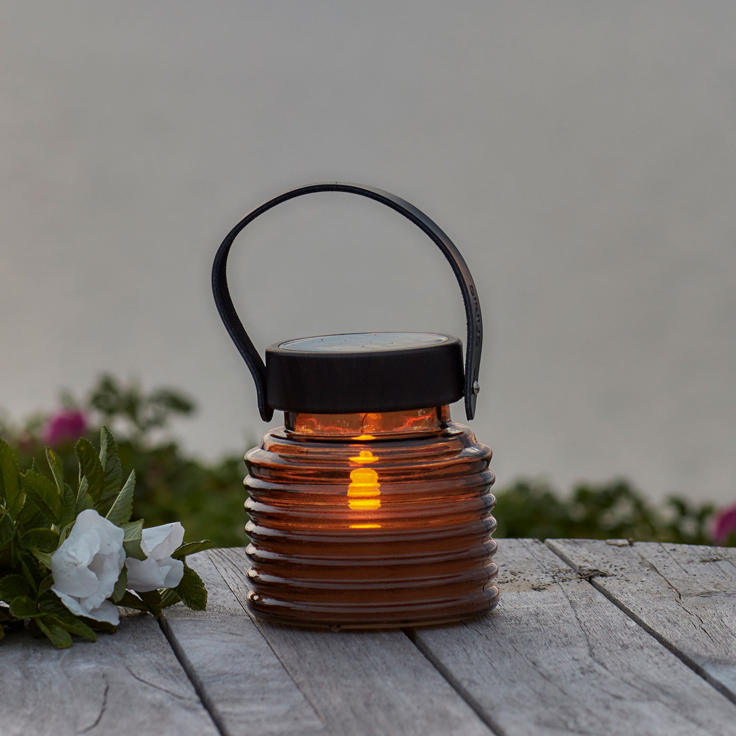 Aston Solar Jar 12cm, Amber