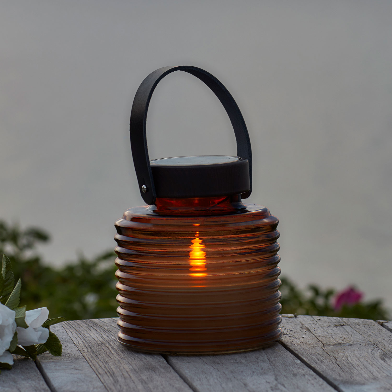 Aston Solar Jar 16cm, Amber