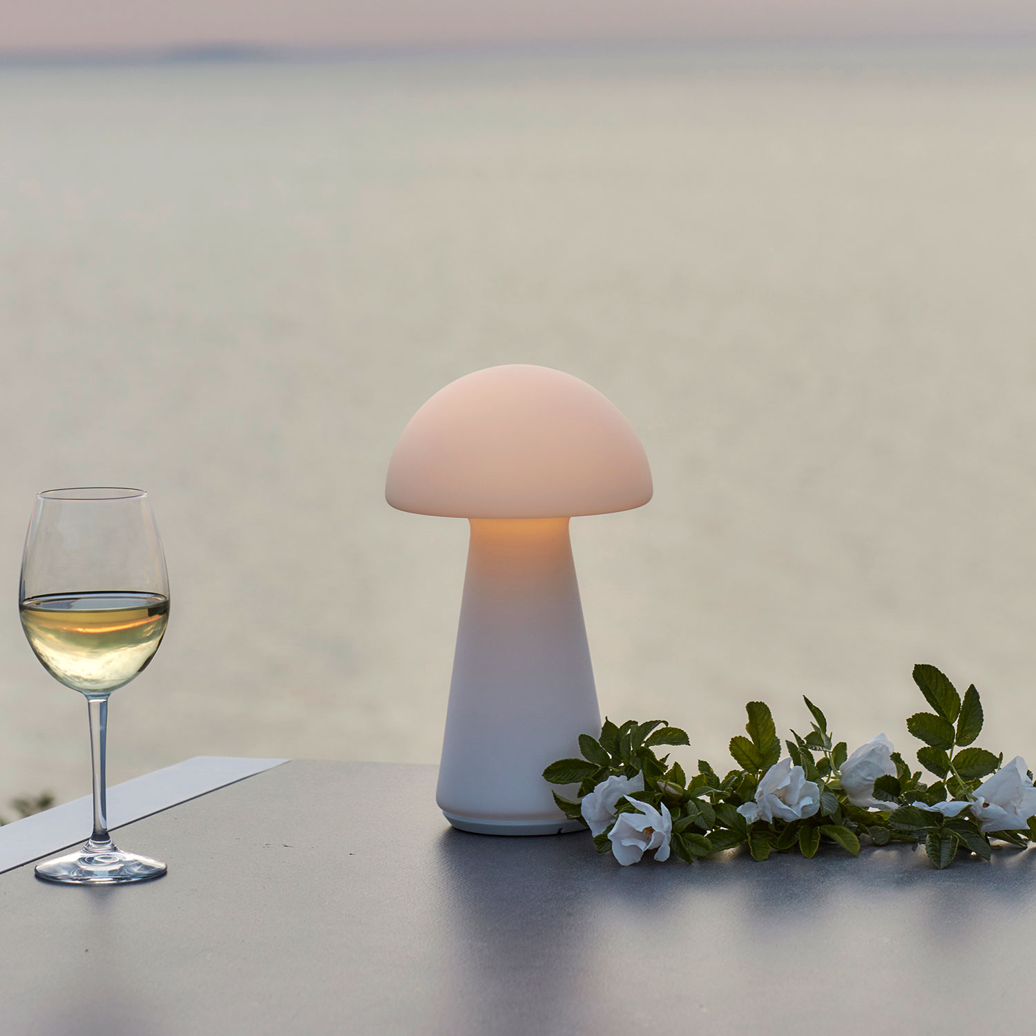 Sam Rechargeable Lamp, Glass, 29cm, Matte White