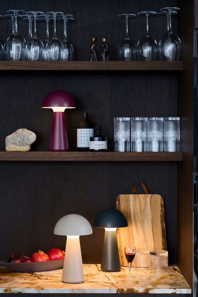 Sam Rechargeable Lamp 28 cm, Bordeaux