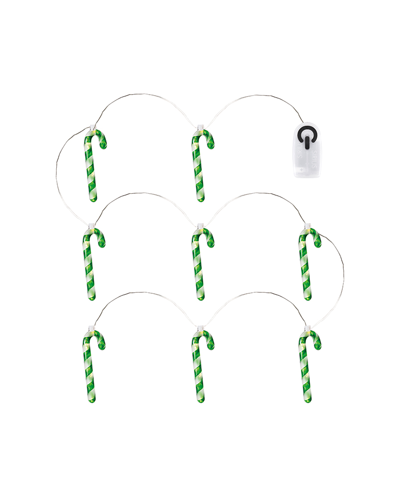 Hannah Candy Cane Garland, Green/Frosted