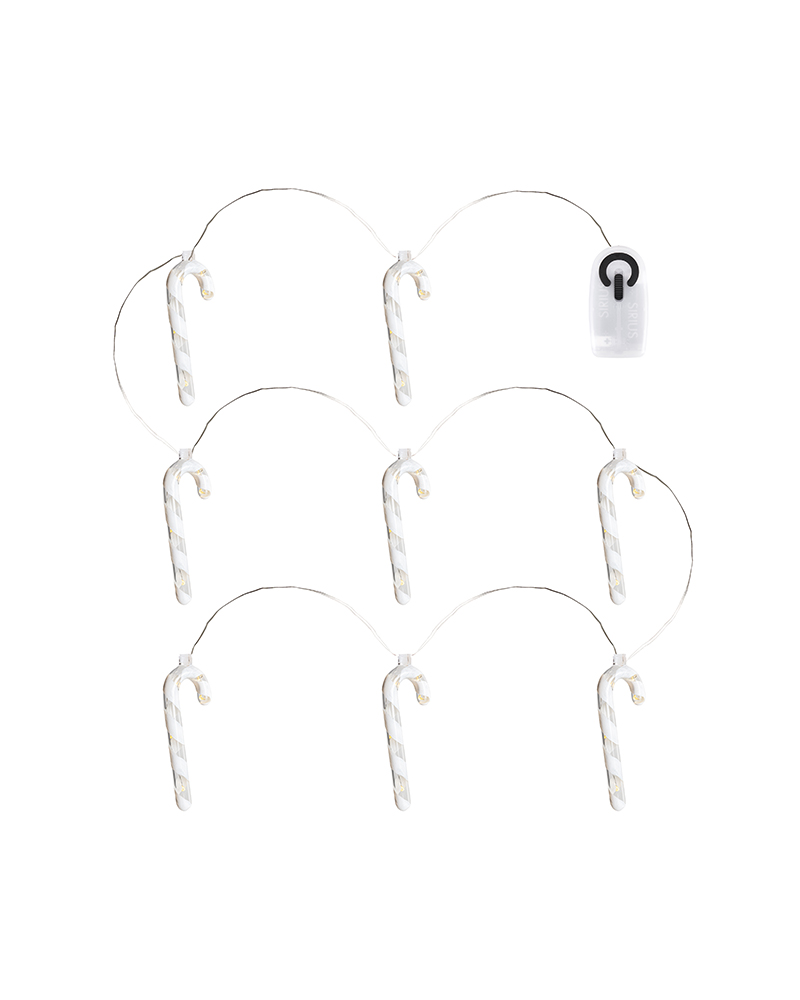Hannah Candy Cane Garland, White/Clear