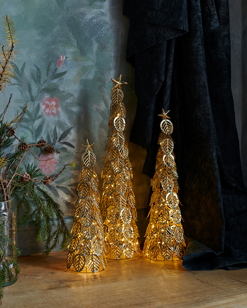 Kirstine Tree 43cm, 15 LED, Gold