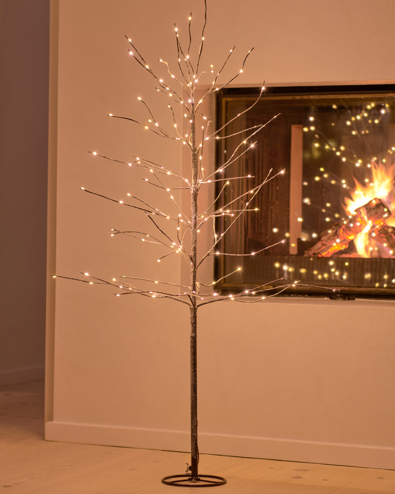 Kira Tree 1.2m, Brown/Snowy - 160 LED