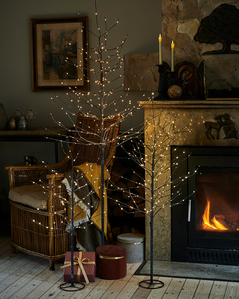 Kira Tree 1.2m, Brown/Snowy - 160 LED