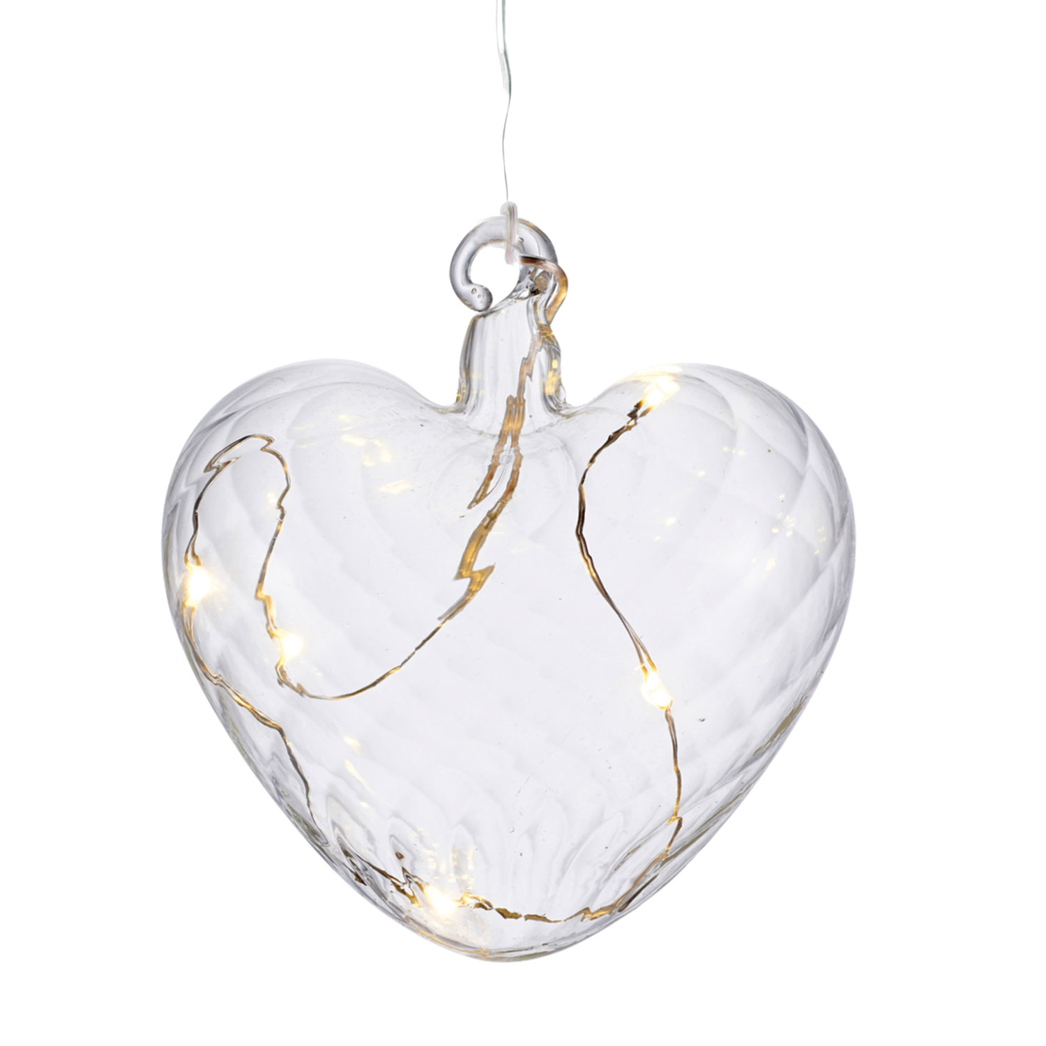 Wave Heart, Ø8 cm, Clear