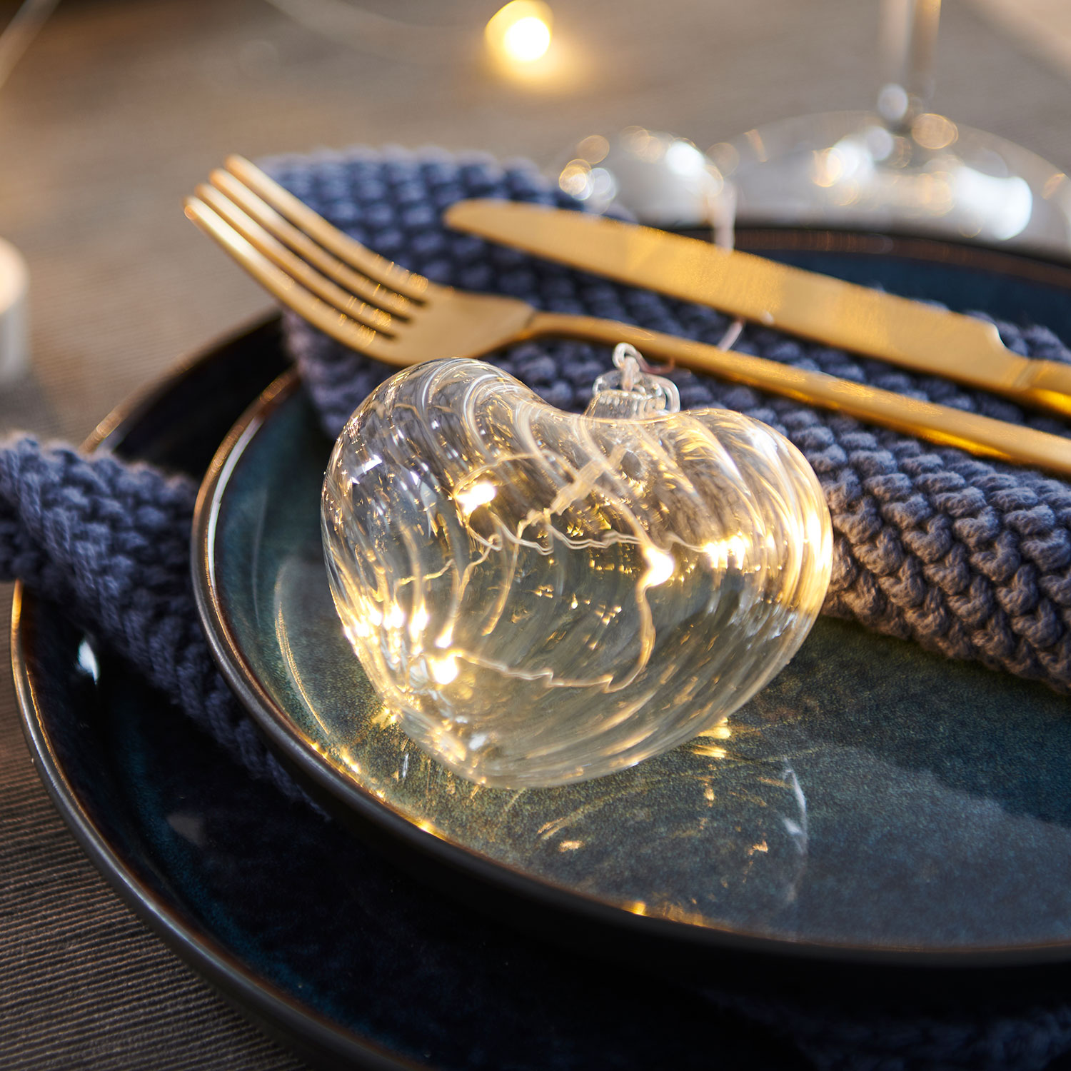 Wave Heart, Ø8 cm, Clear