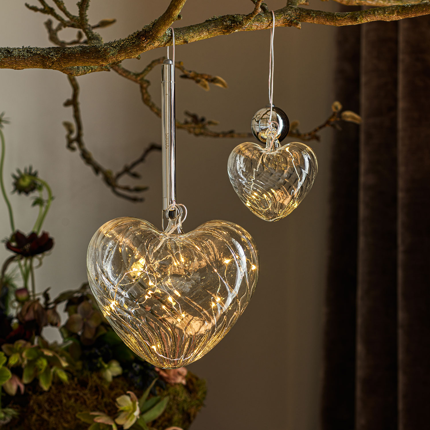 Wave Heart, Ø8 cm, Clear