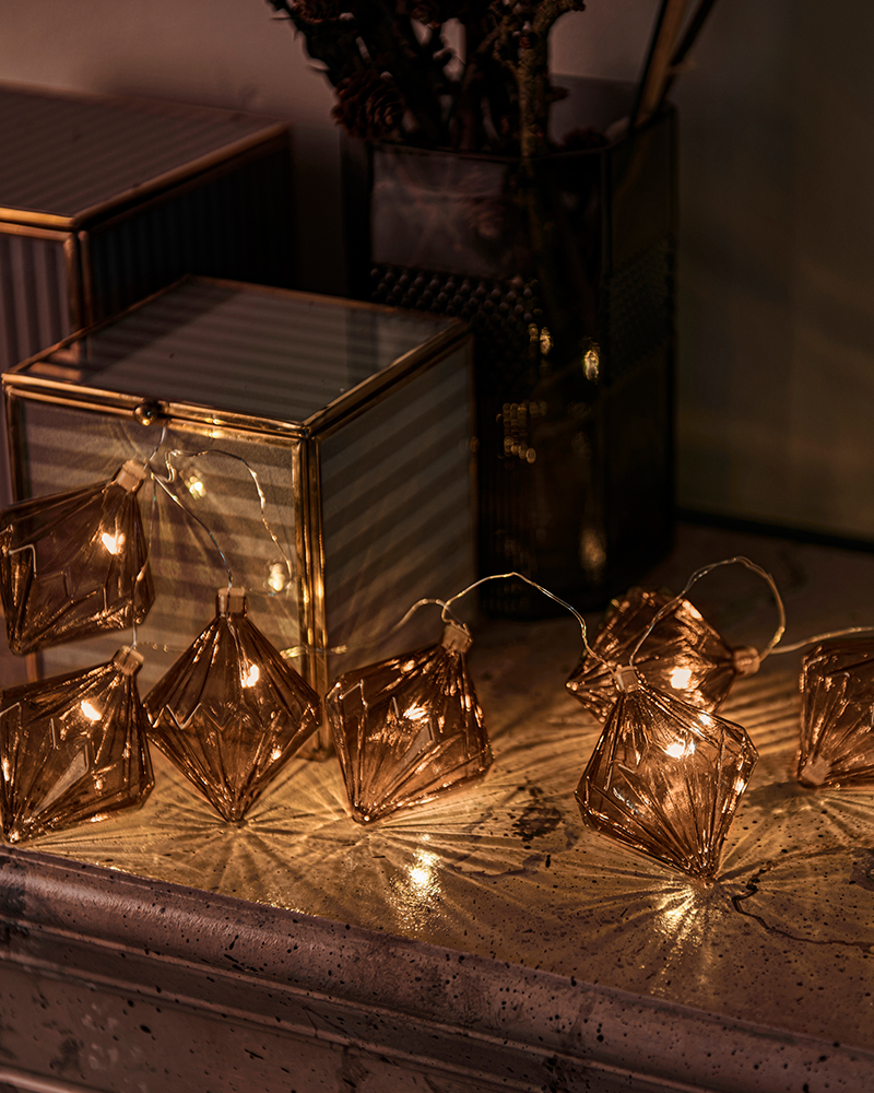 Nellie Garland 8 LED, Dark Oak