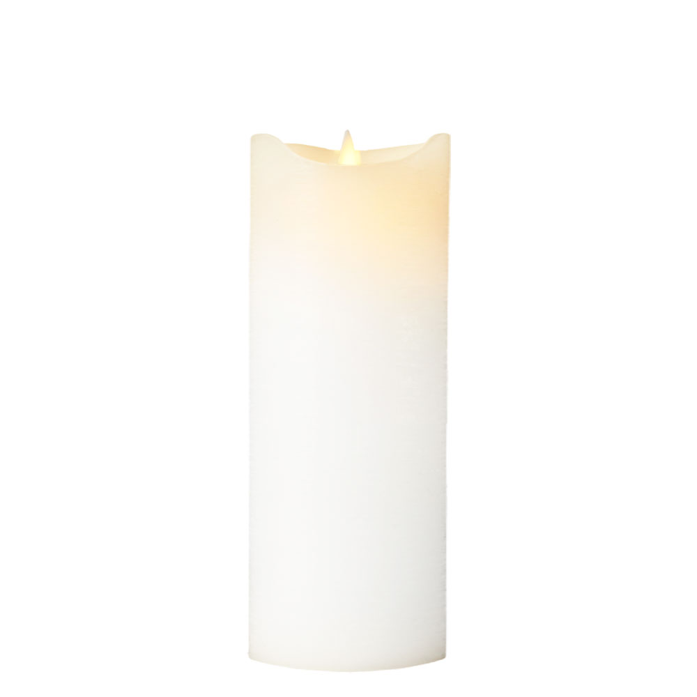 Sara Rechargeable Pillar Candle Ø7.5 x 20cm, White