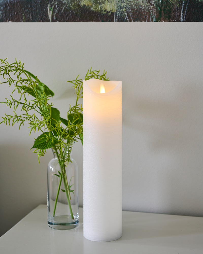 Sara Rechargeable Pillar Candle Ø7.5 x 30cm, White