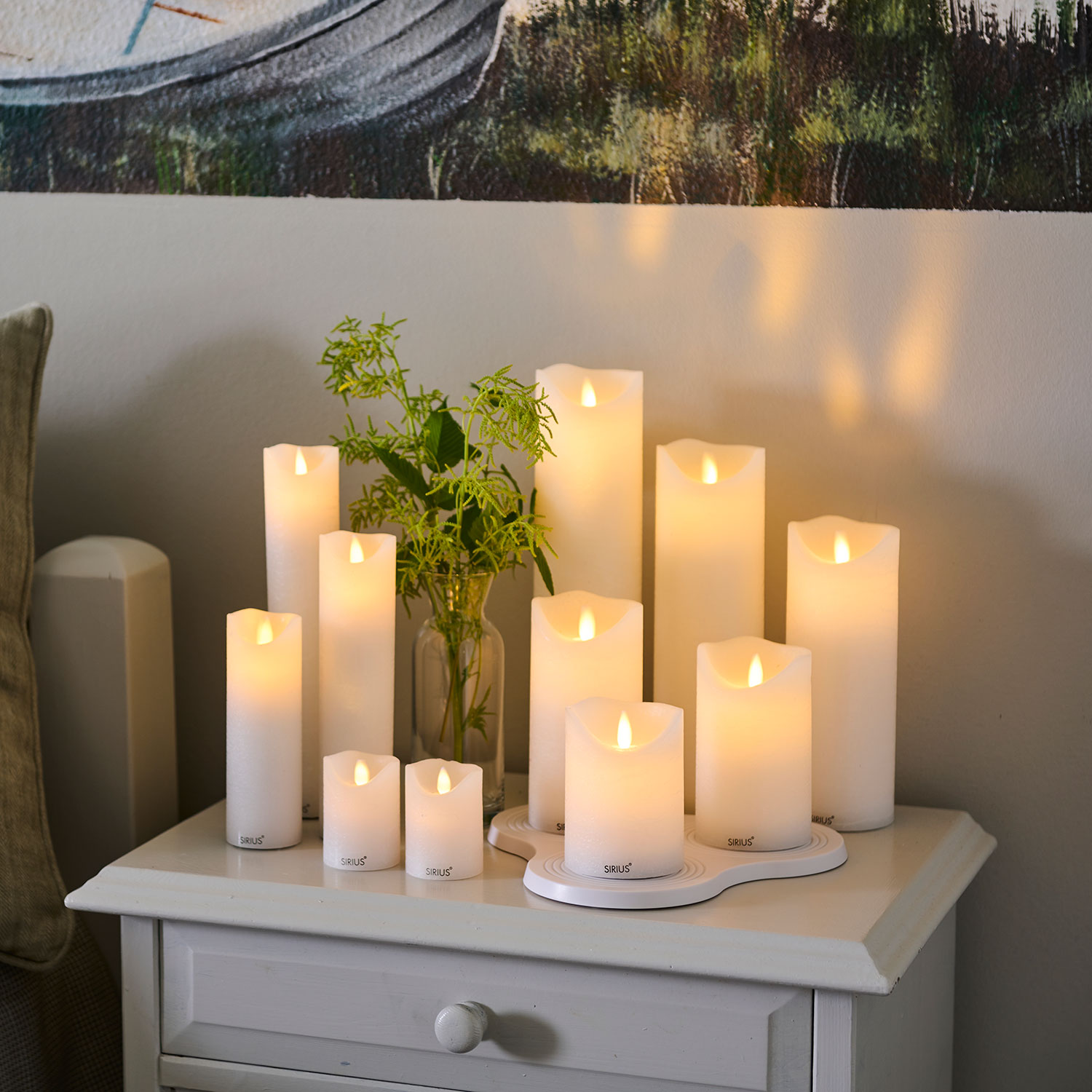 Sara Rechargeable Pillar Candle Ø5 x 15cm, White