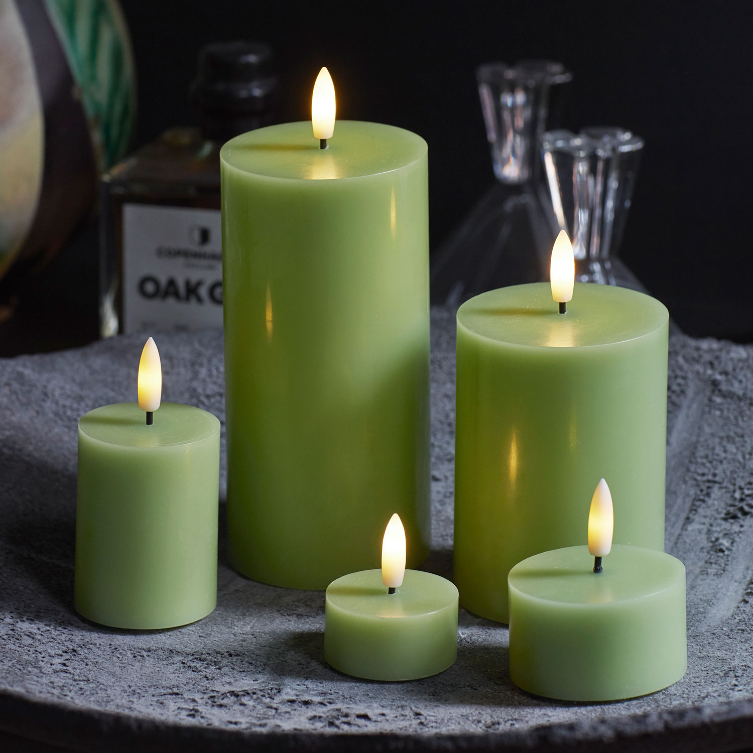 Sille Pillar Ø7.5 x 15cm, Spring Green