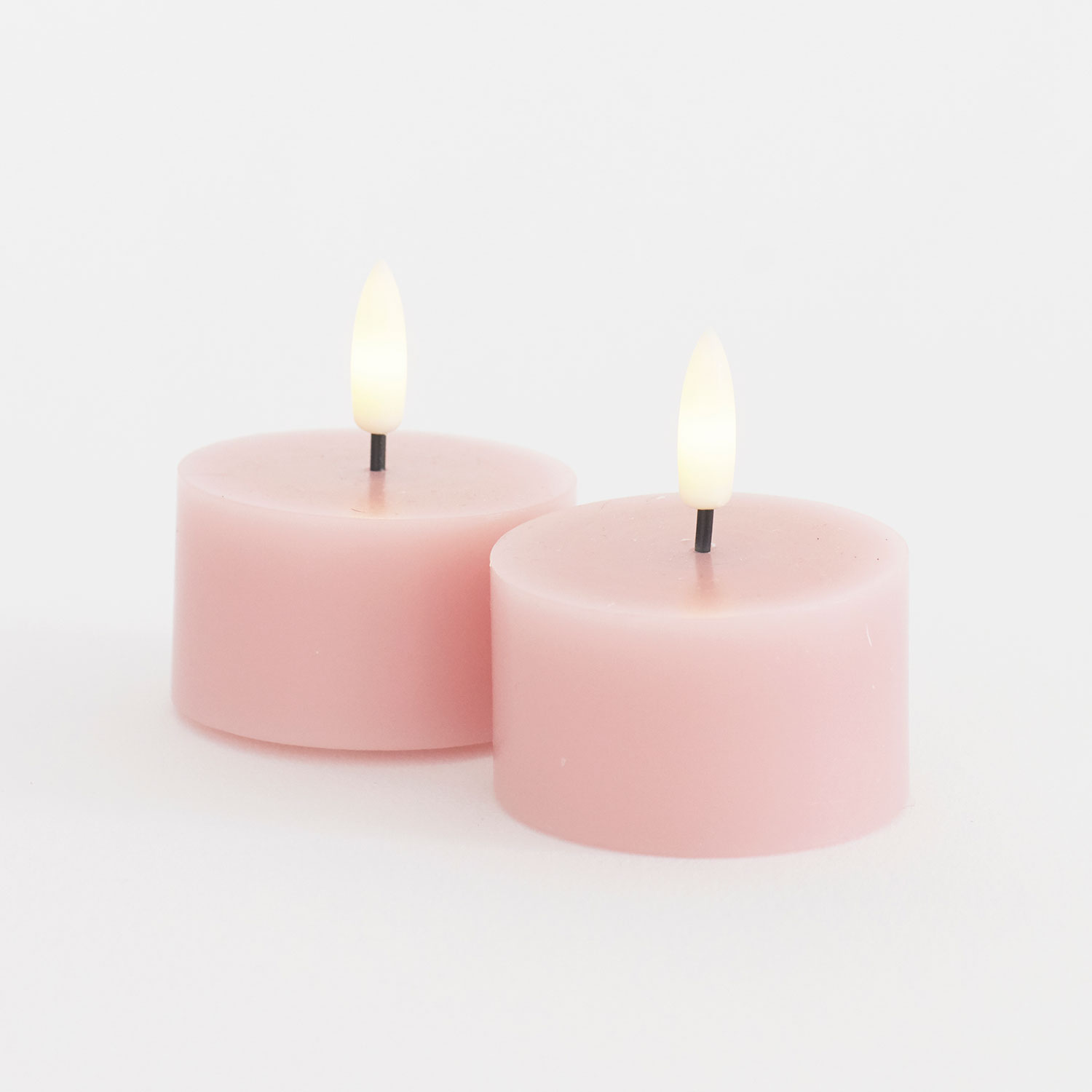 Sille Tealight 2 pcs, Ø6 x 3.4cm, Light Pink