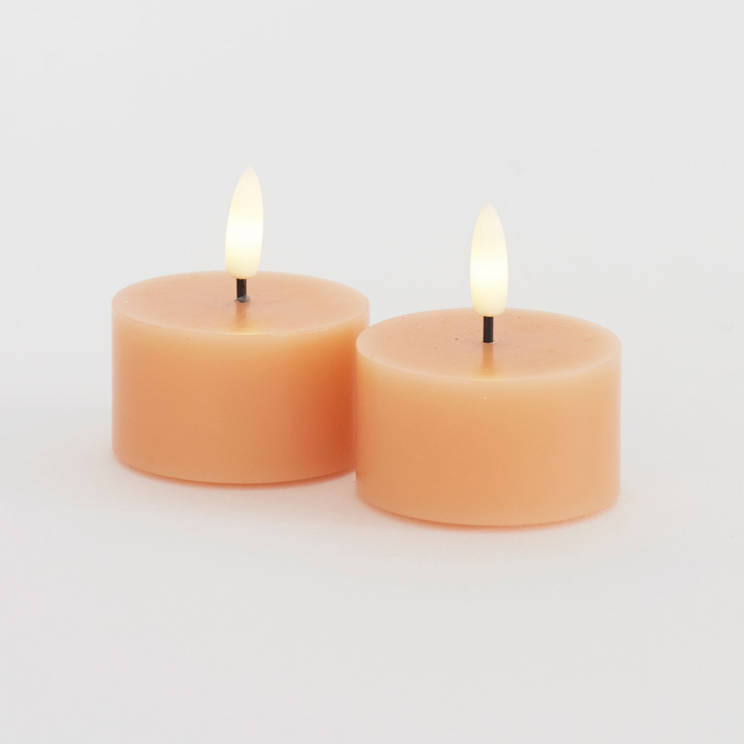 Sille Tealight 2 pcs, Ø6 x 3.4cm, Peach