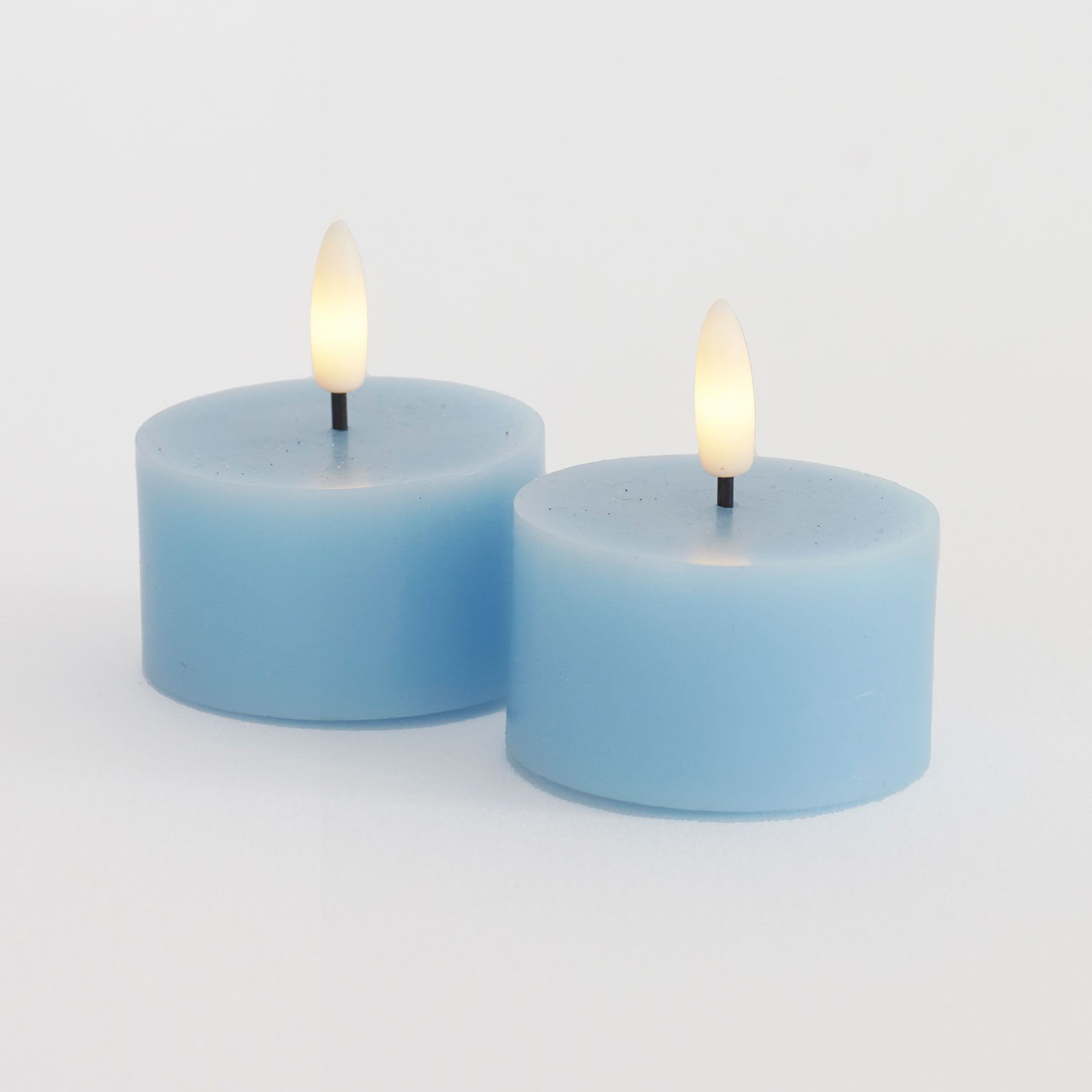 Sille Tealight 2 pcs, Ø6 x 3.4cm, Blue Sky