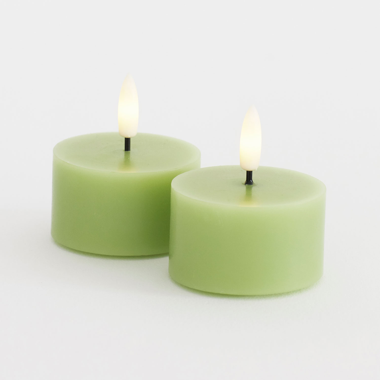 Sille Tealight 2 pcs, Ø6 x 3.4cm, Spring Green