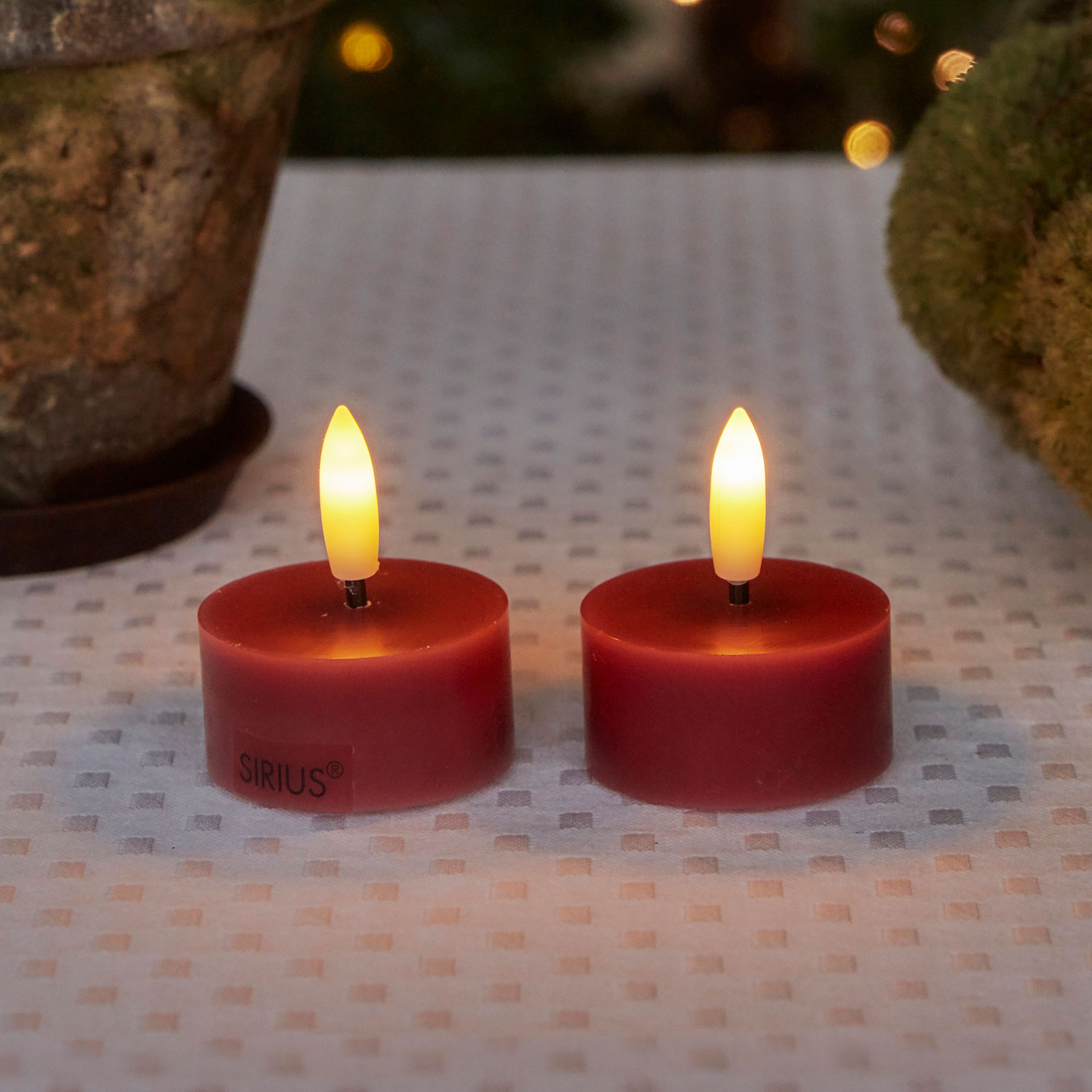 Sille Tealight 2 pcs, Ø4.5 x 2.2cm, Rose Plum