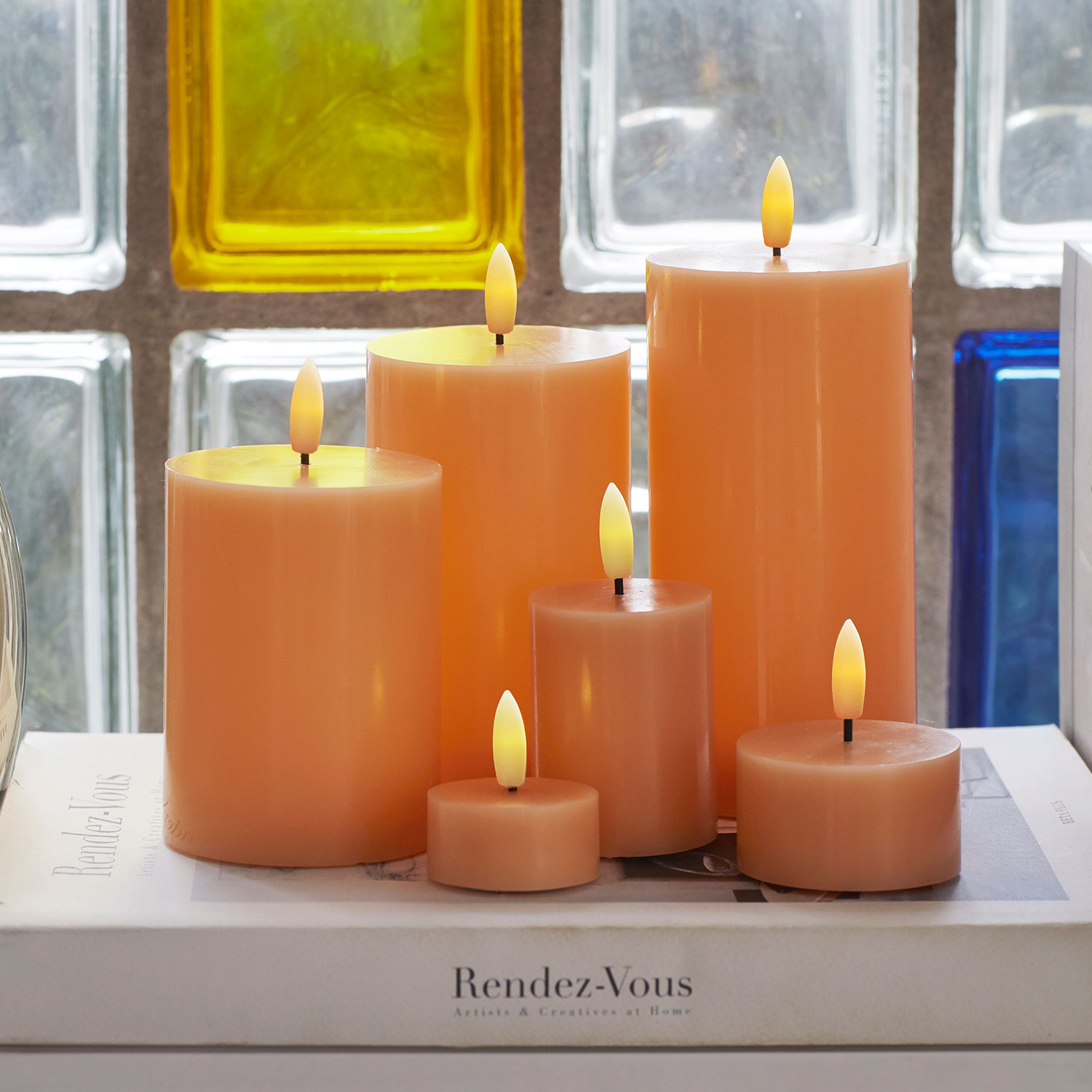 Sille Tealight 2 pcs, Ø4.5 x 2.2cm, Peach