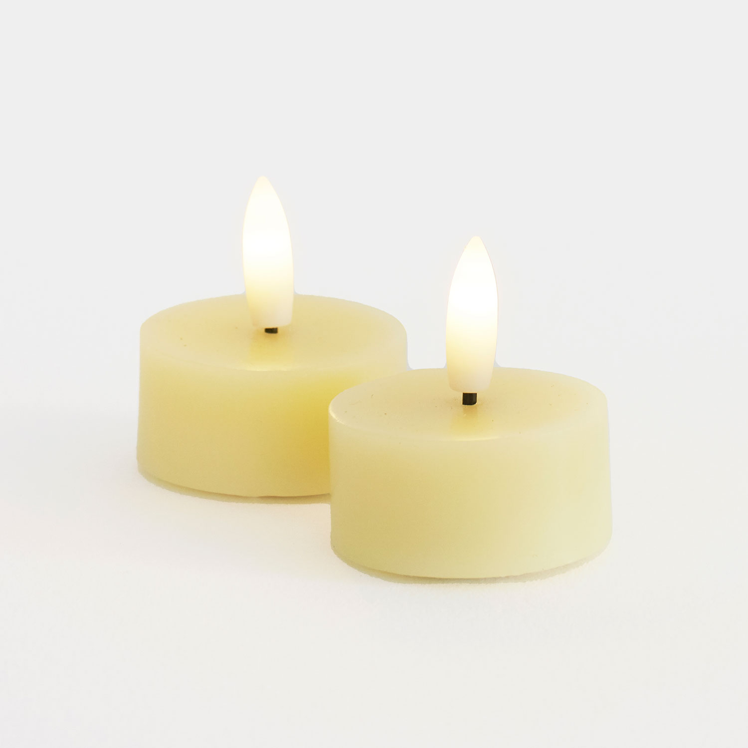 Sille Tealight 2 pcs, Ø4.5 x 2.2cm, Pale Yellow